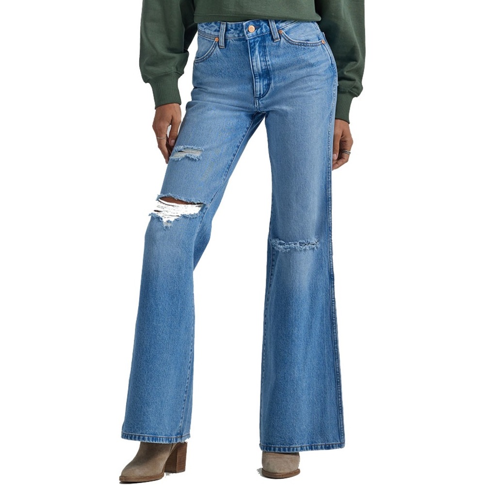 Wrangler Women’s Wanderer 622 Good Intentions Flare Trouser Jeans Size 28x34 NEW